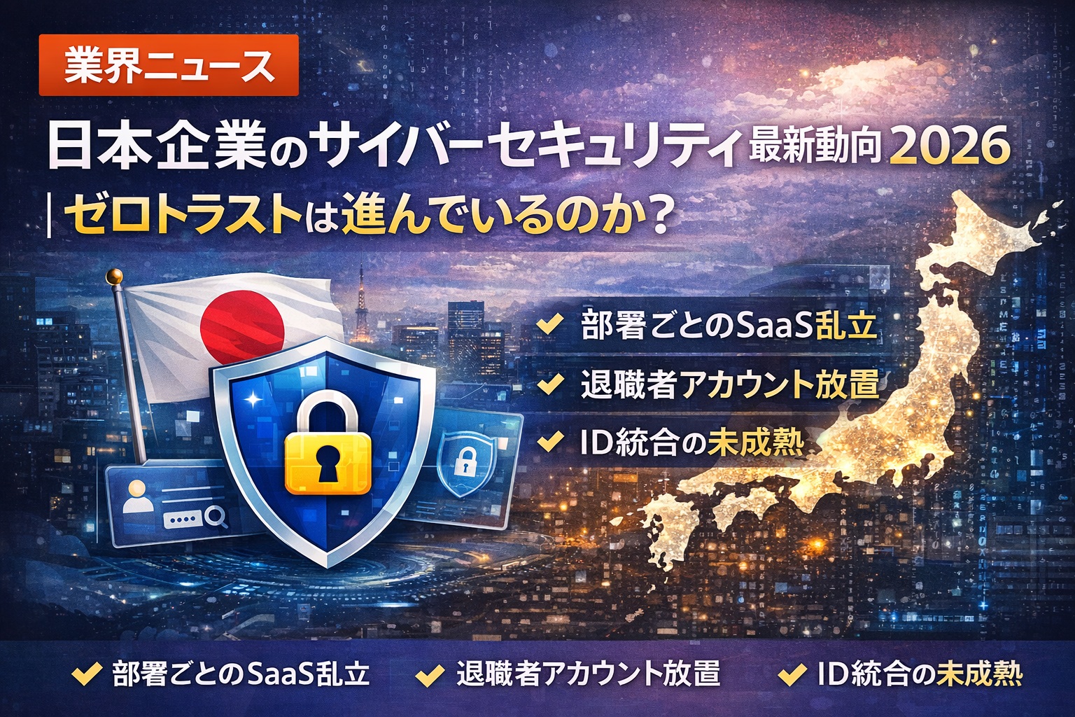 日本企業のサイバーセキュリティ最新動向2026｜ゼロトラストは進んでいるのか？